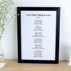 Custom First Dance Song Lyrics Print for 1st paper Anniversary Gift