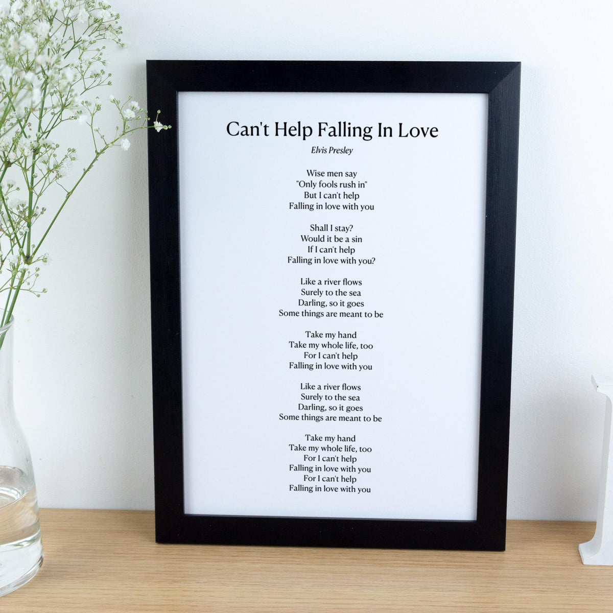 Custom First Dance Song Lyrics Print for 1st paper Anniversary Gift