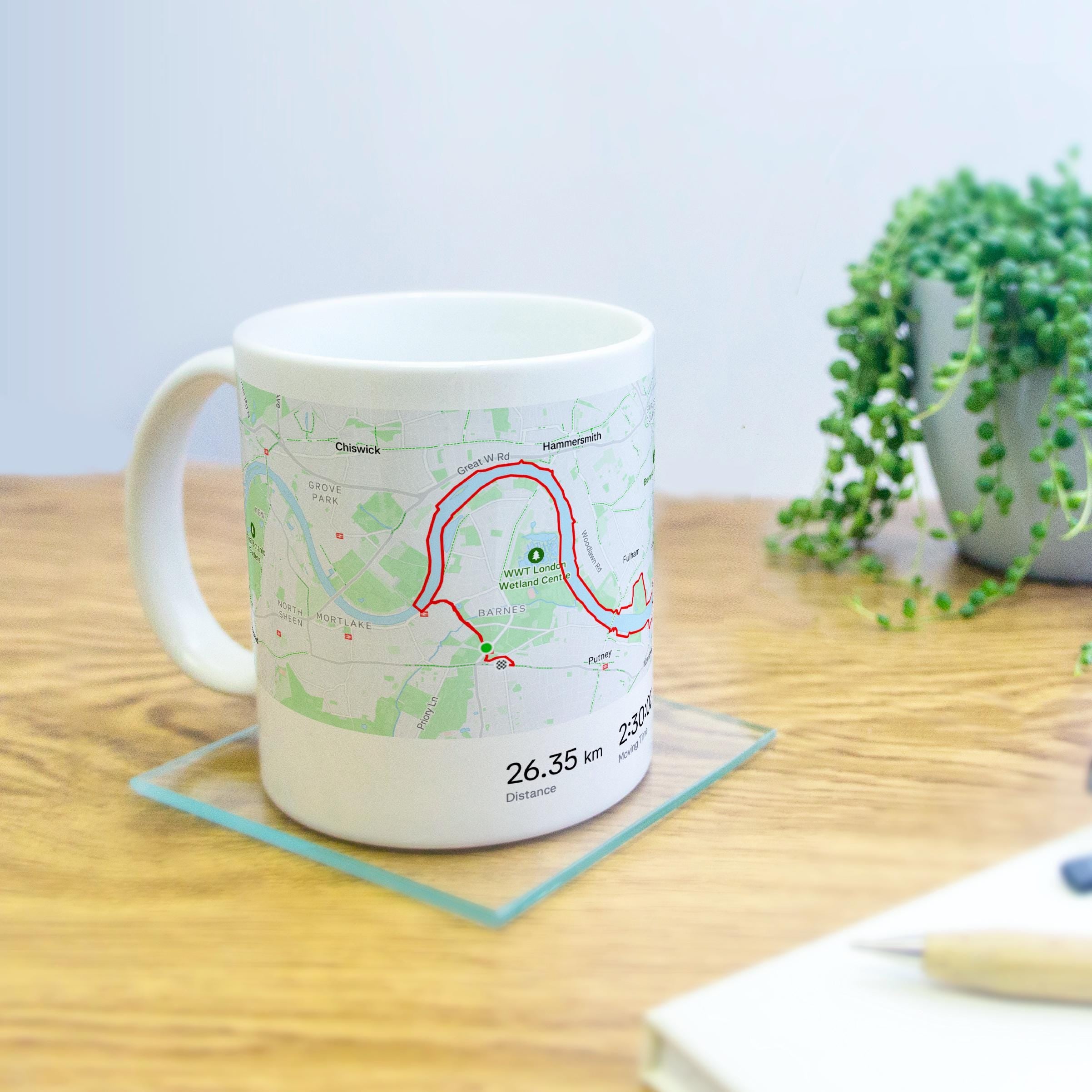 Personalised Strava Activity Mug – Custom Route Map, Running & Cycling Gift, GPS Workout Keepsake for Parkrun gift.