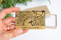 Where We Met wallet card, Personalised map valentine's gift, Custom anniversary gift, Keepsake for him her, Gold metal map wallet Insert