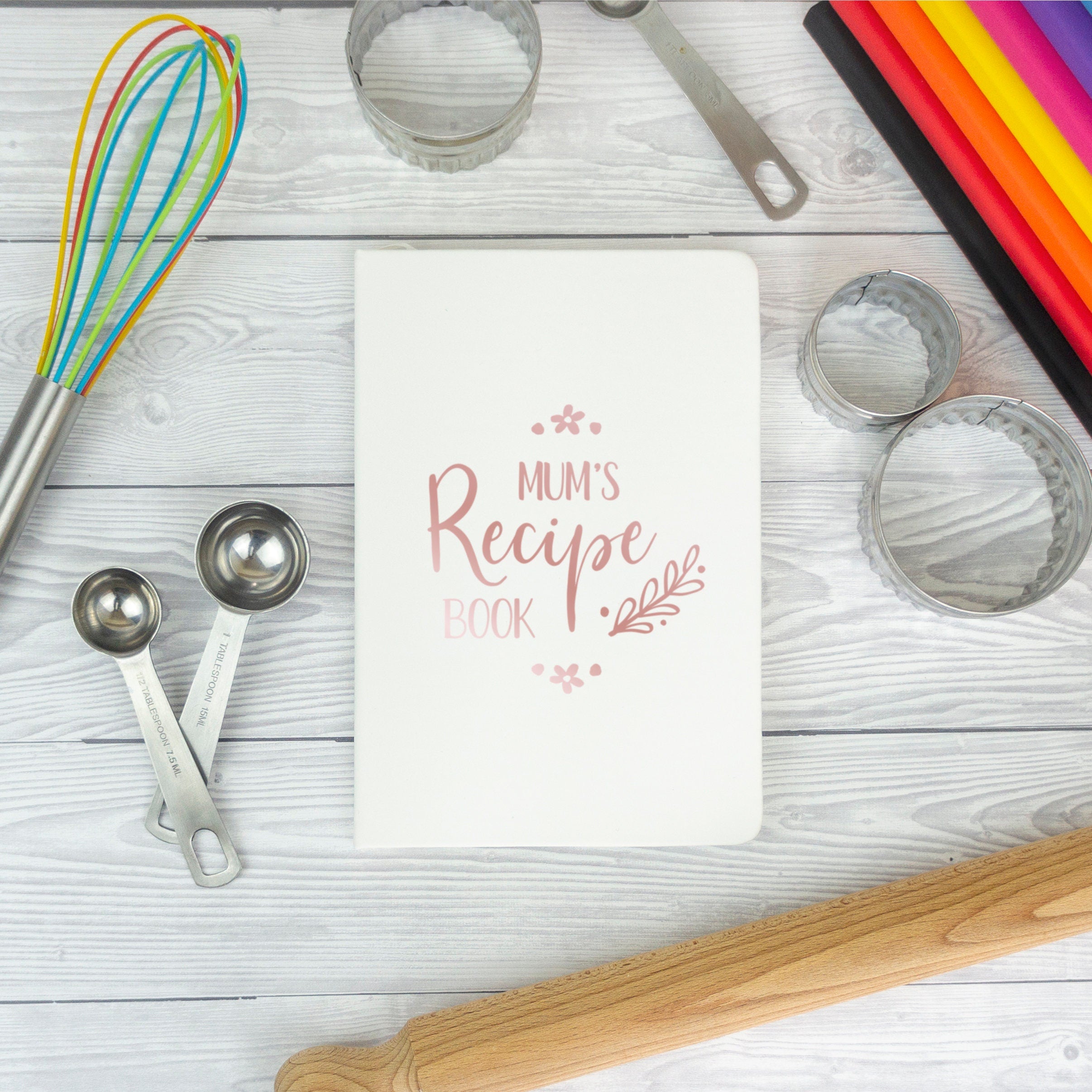 Mum's recipe book blank a5 vegan leather lined notebook