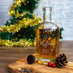 Christmas spirit glass decanter bottle engraved with personalised name. Gift for him, dad whisky drinker lover, daddy's whisky gin husband