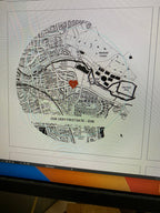 Cotton anniversary gift for him or her, husband wife. Personalised hanging map embroidery hoop. 2nd anniversary gifts for boyfriend location