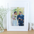 Wedding photograph printed on linen – Custom 12th or 4th Anniversary Gift