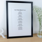 Custom First Dance Song Lyrics Print for 1st paper Anniversary Gift