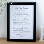 First dance song sheet music print on card for 1st paper anniversary