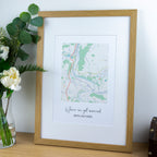 Where we first met map print for Valentine's Day or 1st Paper wedding anniversary