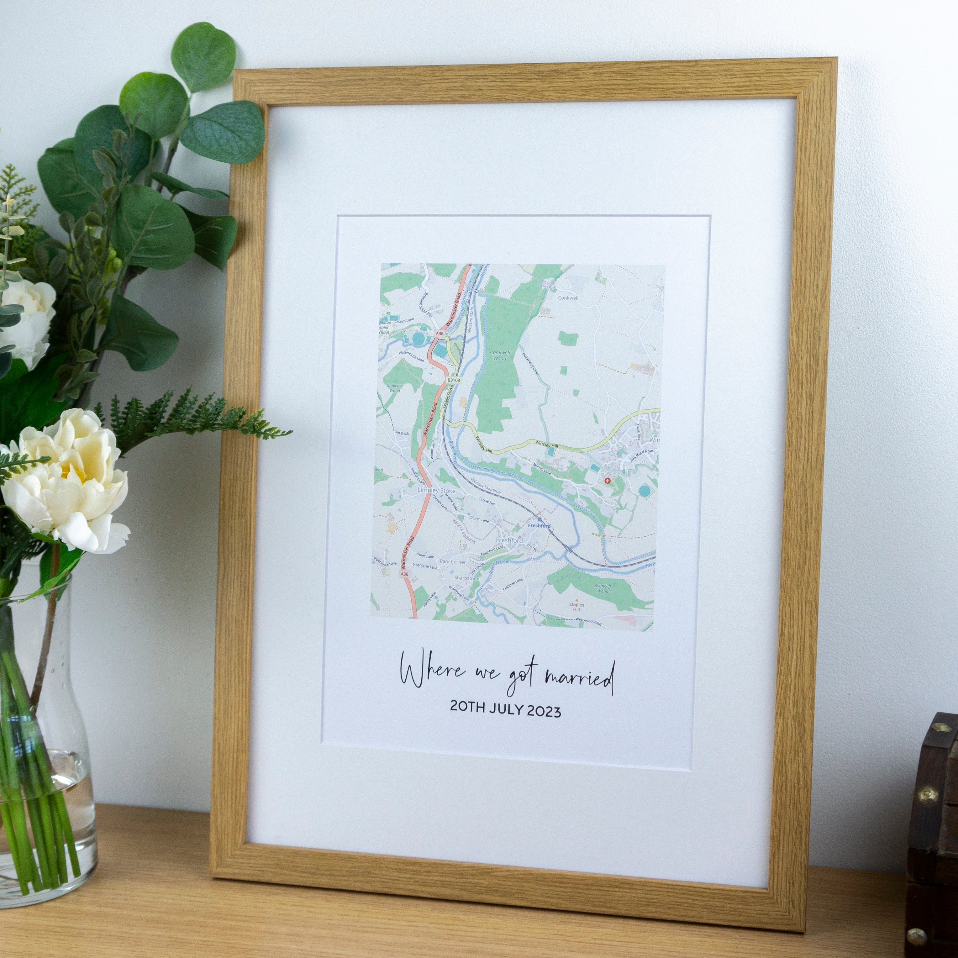 Where we first met map print for Valentine's Day or 1st Paper wedding anniversary