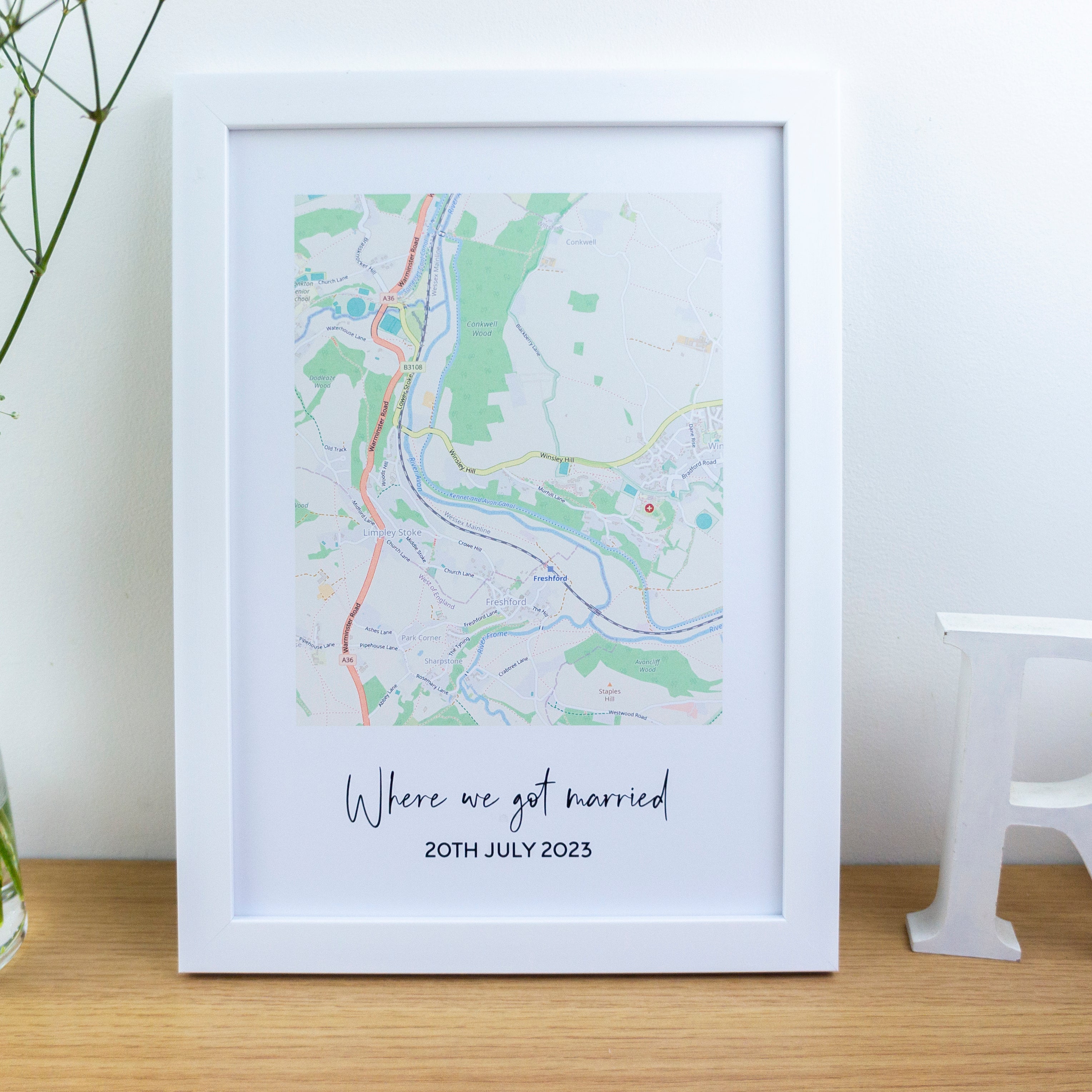 Where we first met map print for Valentine's Day or 1st Paper wedding anniversary
