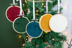 1st Christmas bauble tree decoration for new baby gift for child's first xmas wreath velvet hanging embroidery hoop ornament for parent