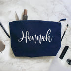 Personalised women's wash bag with custom name. Cosmetic toiletries makeup bag gifts for her Christmas gift for women unique wedding party
