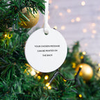 Photo Bauble tree ornament. Hanging Christmas decoration with photo printed with a custom photograph of Baby's 1st Christmas, pet, parent