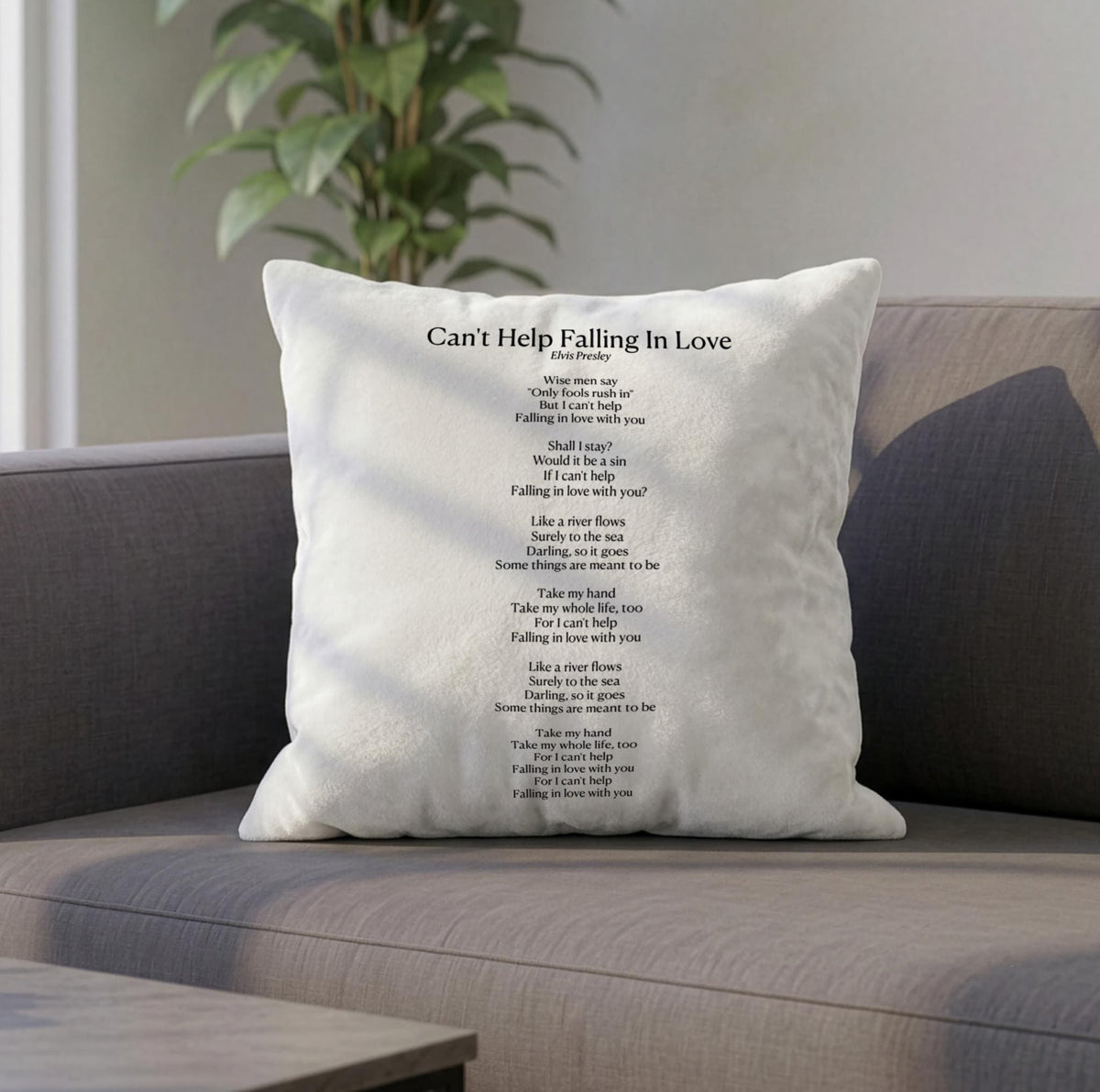 First Dance Song Lyrics on cotton cushion for 2nd wedding Anniversary Gift