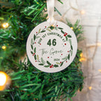 New Home Christmas Bauble, Personalised Hanging Ornament (Custom Text)