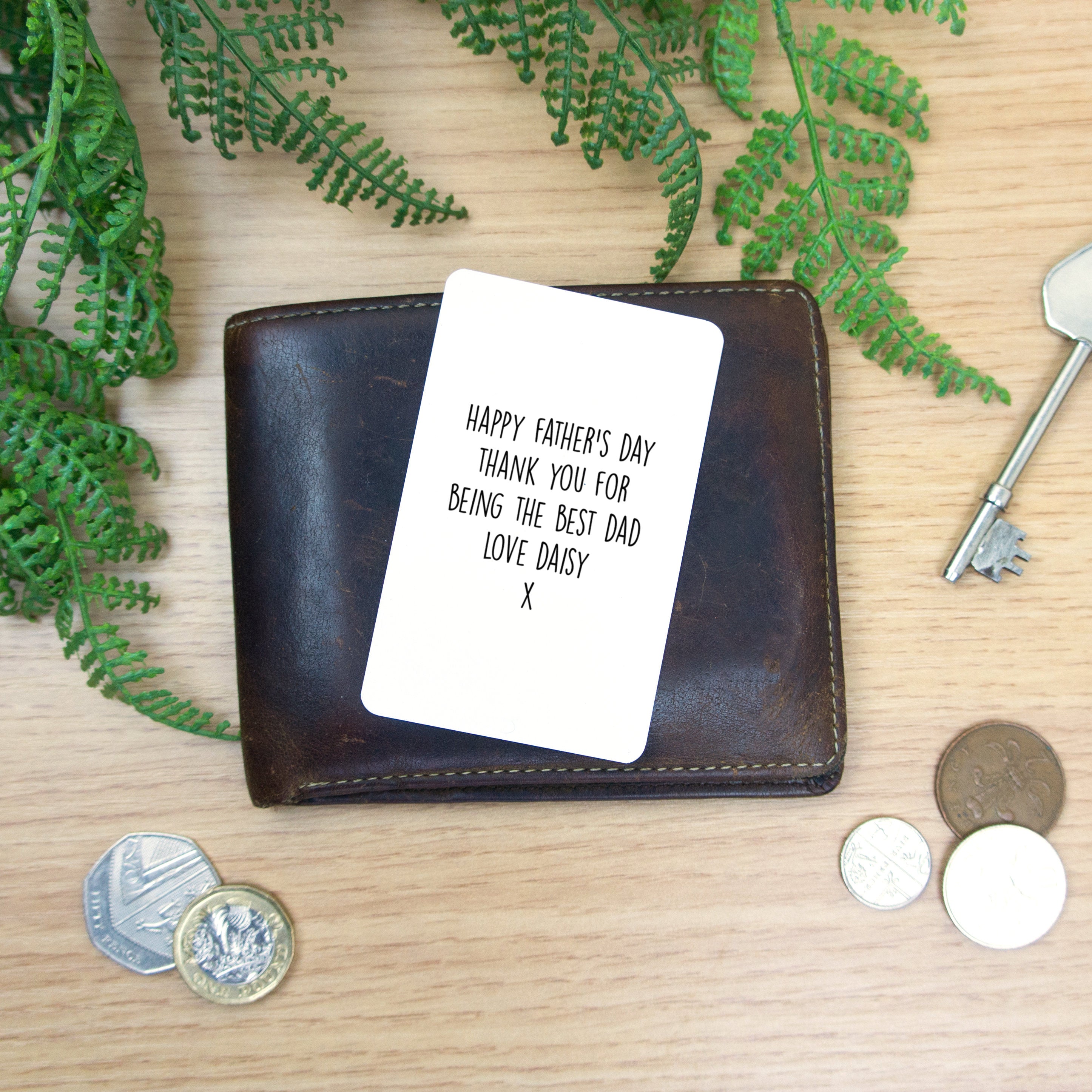 Personalised Metal Wallet Card with photo for Dad on Father's Day. First Fathers Day gift for New daddy. Photograph keepsake present for him