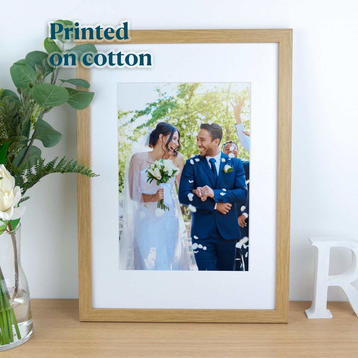 Cotton print of any Wedding photograph – Personalised 2nd Anniversary Gift