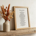 Wedding First Dance Song Lyrics Print Framed Linen Fabric for 4th Anniversary Gift, Custom Music Print