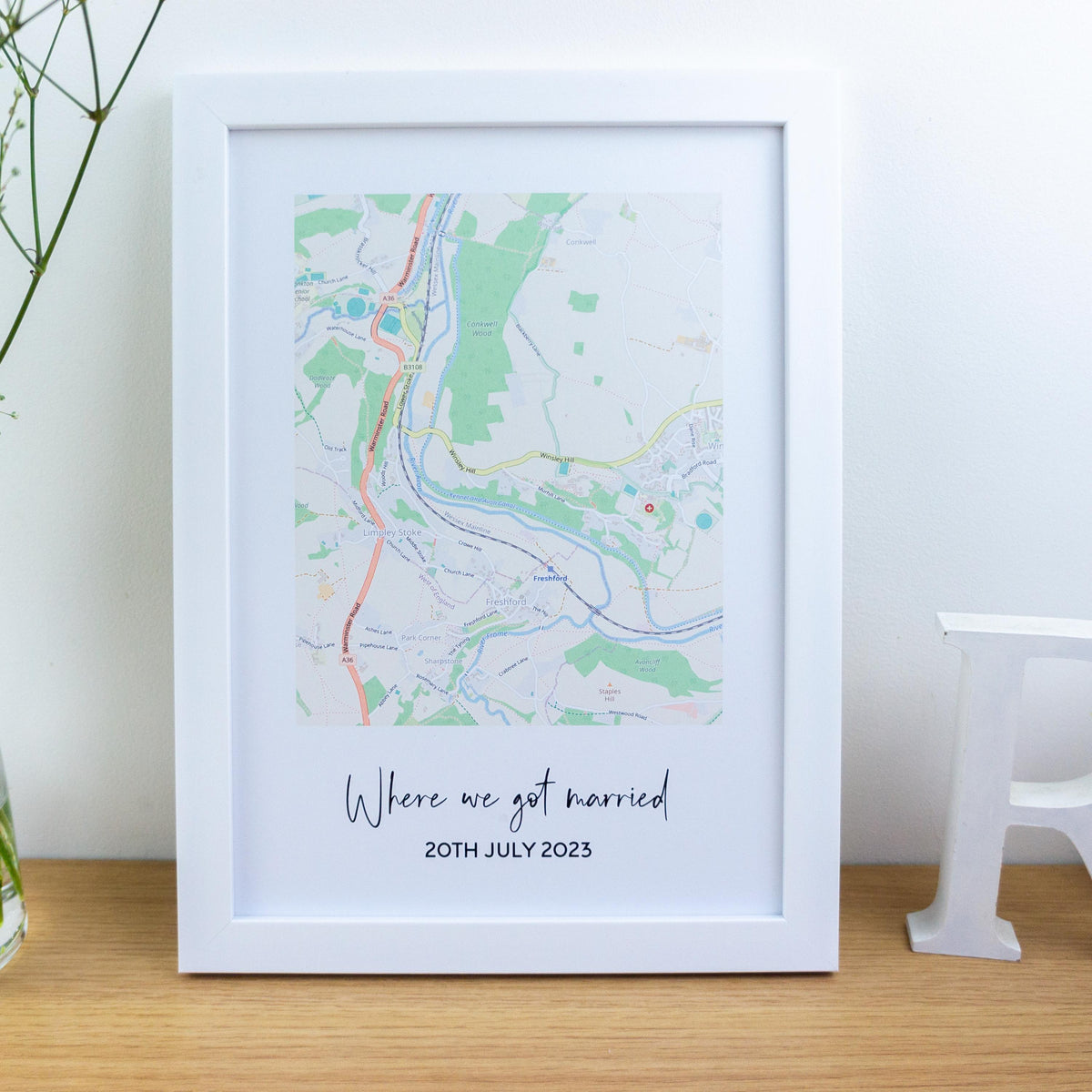 Where we first met map print for Valentine's Day or 1st Paper wedding anniversary