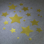 Iron on Gold Stars Transfers 45x Pack | Iron-on Metallic Star Heat Transfer vinyl fabric clothes clothing Silver stars holiday decorations