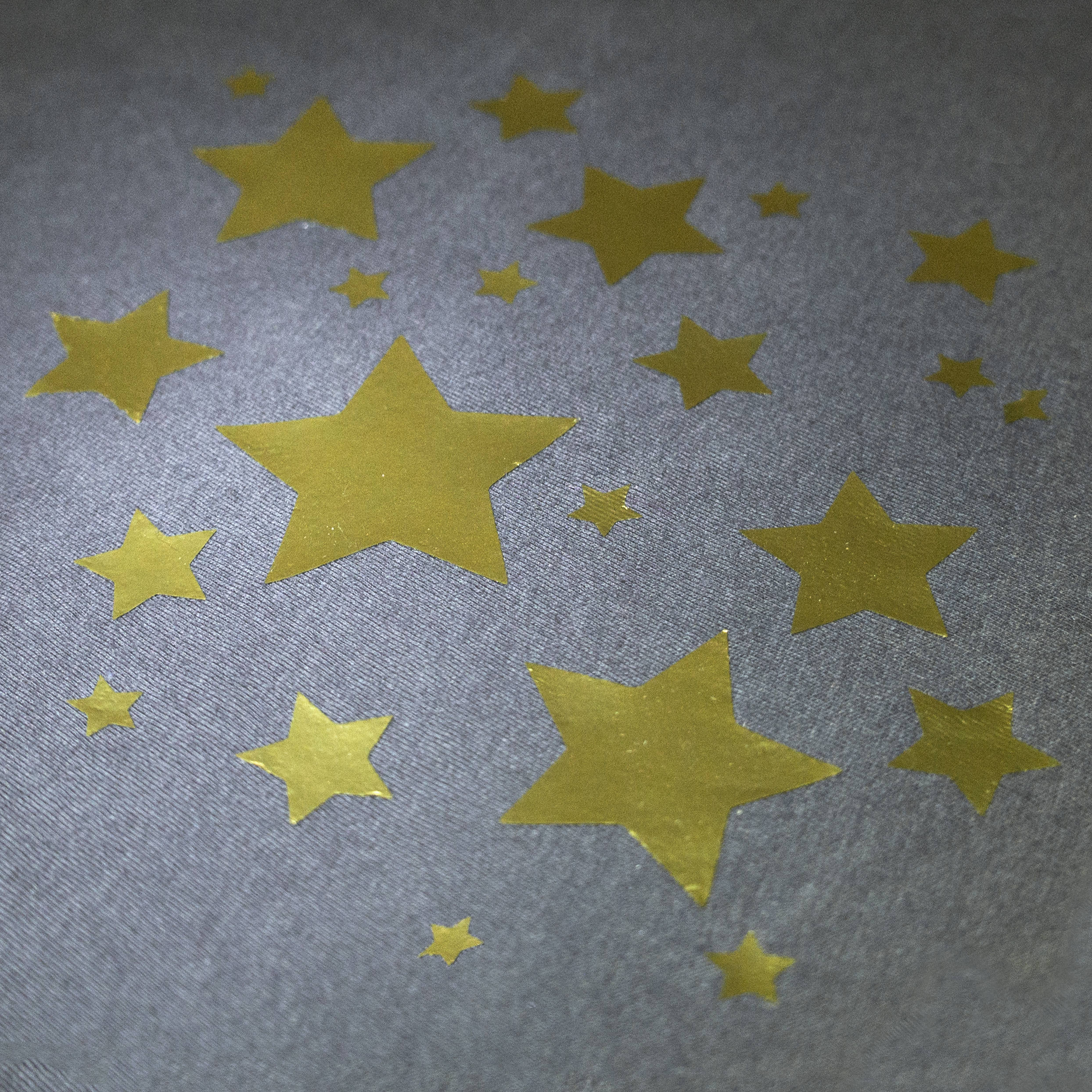 Iron on Gold Stars Transfers 45x Pack | Iron-on Metallic Star Heat Transfer vinyl fabric clothes clothing Silver stars holiday decorations