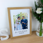 Wedding couples photograph framed print – Custom 1st paper Anniversary Gift