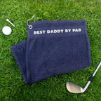 Golfing Towel for New Dad ('Daddy by Par' Text) (Cotton, Clip-On)