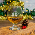 Engraved Brandy Glass - Personalised Name and Age for Grandpa