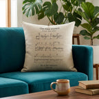 First dance song sheet music on linen cushion for 4th or 12th Anniversary Gift, Personalised lyrics printed