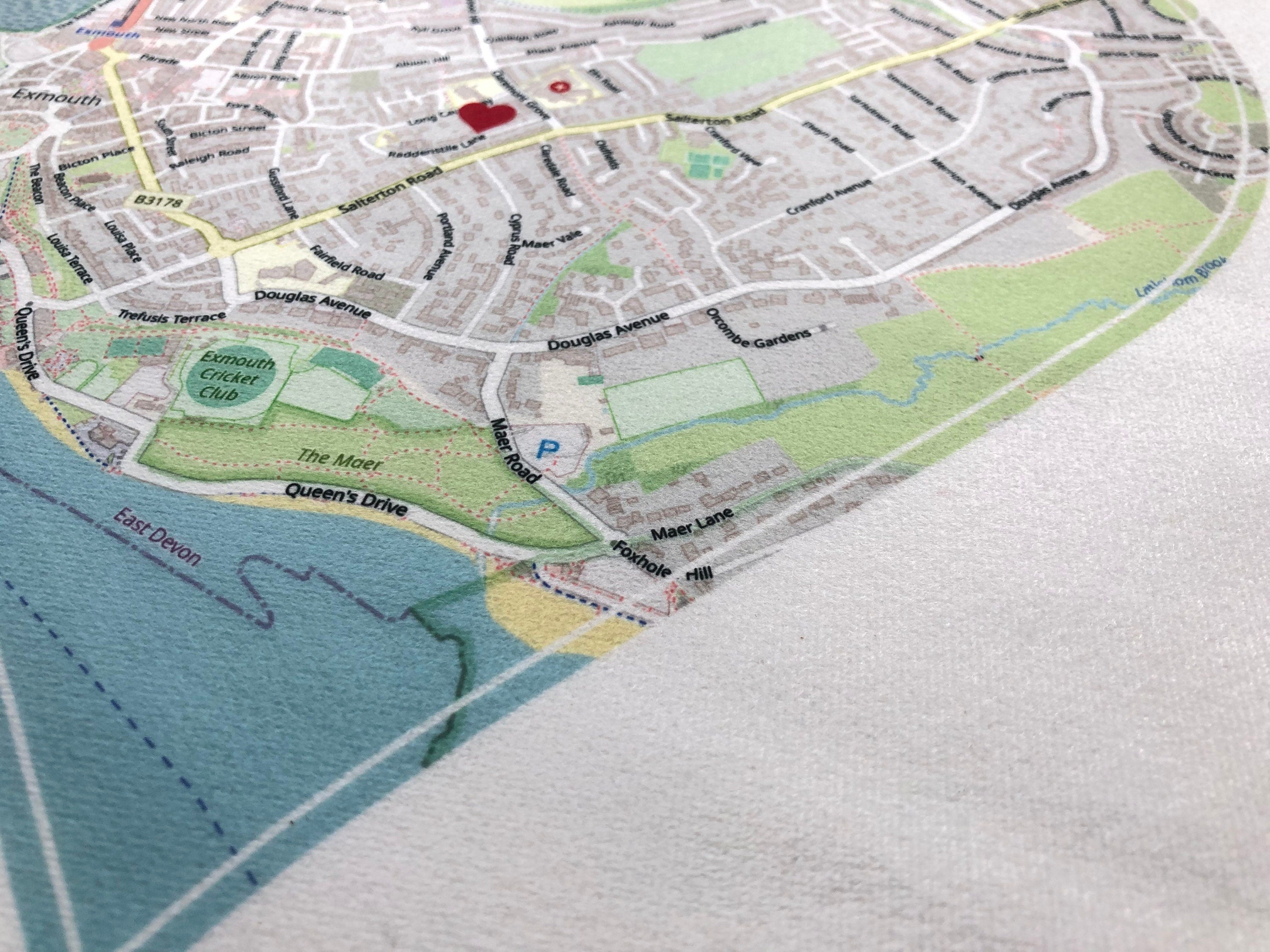 New first home cushion gift for couples. Area map of new family house for housewarming. New homeowners cushion cover with heart