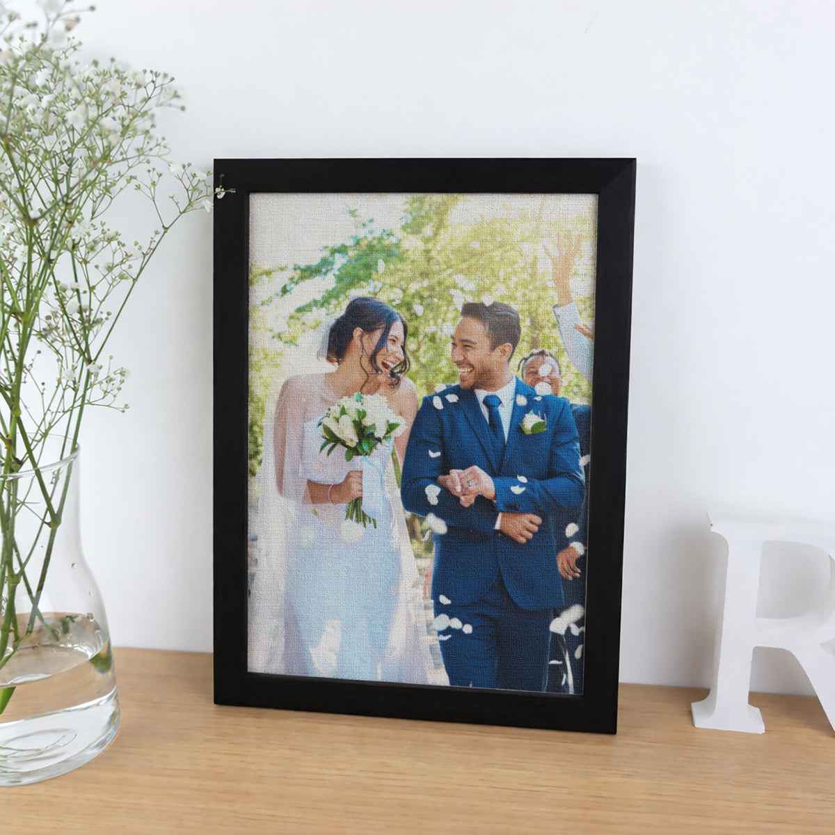 Wedding photograph printed on linen – Custom 12th or 4th Anniversary Gift
