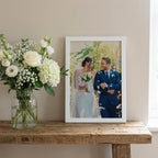 Wedding photograph printed on linen – Custom 12th or 4th Anniversary Gift