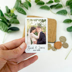 Anniversary gifts for boyfriend or girlfriend, husband or wife. Wallet card keepsake with wedding photo, valentines day couples gift for him