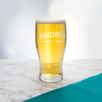 New Dad Personalised Pint Glass, Engraved Name & Year (20oz)