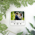 First dance song coaster with photograph. Personalised anniversary gift for husband, wife, Valentines gift for him or her. Gift for couples