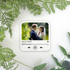 First dance song coaster with photograph. Personalised anniversary gift for husband, wife, Valentines gift for him or her. Gift for couples