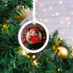 Baby's 1st Christmas bauble hanging tree decoration. Child's first xmas photo printed with a custom photograph for grandparent gift