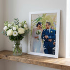 Wedding photograph printed on linen – Custom 12th or 4th Anniversary Gift