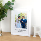 Wedding couples photograph framed print – Custom 1st paper Anniversary Gift