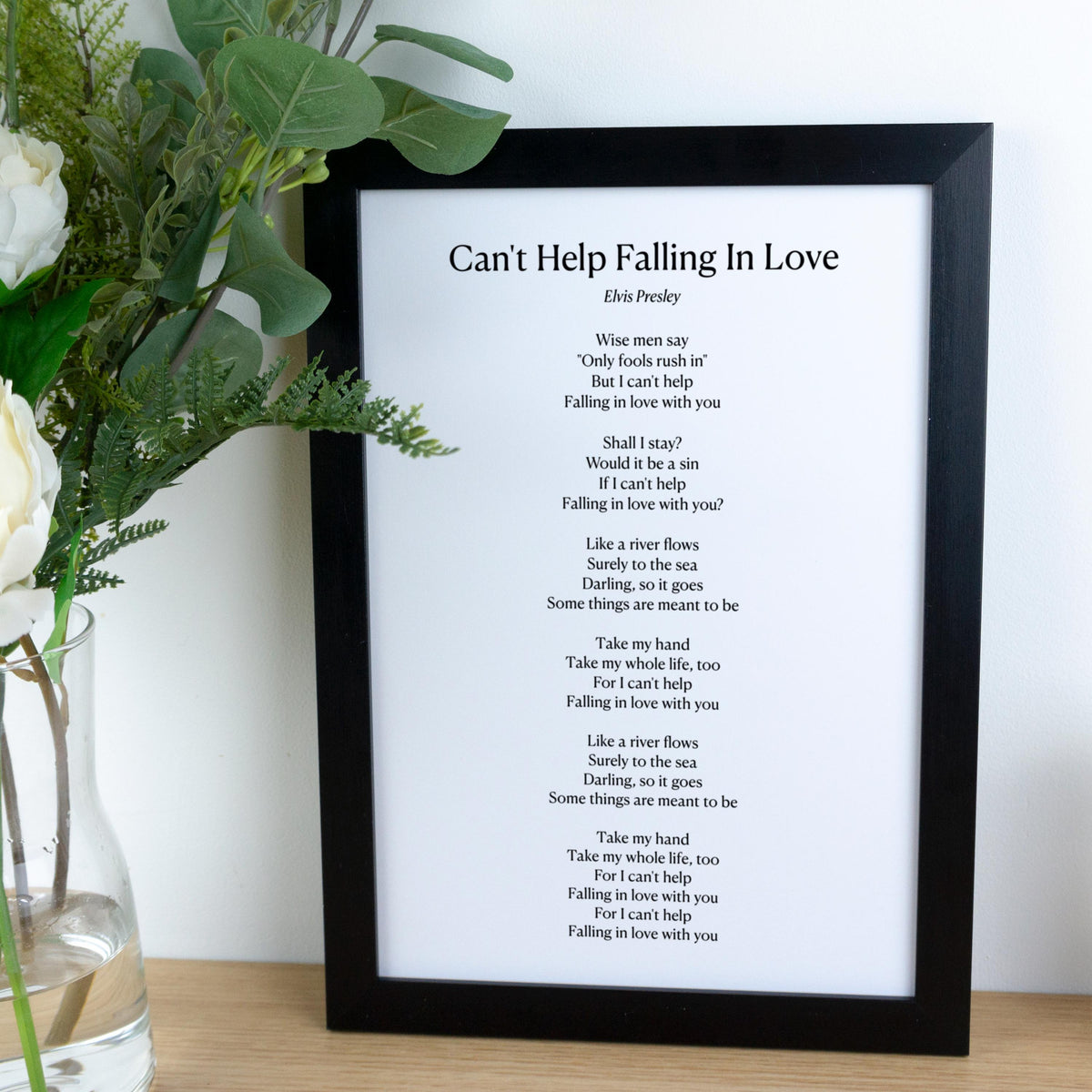 Custom First Dance Song Lyrics Print for 1st paper Anniversary Gift