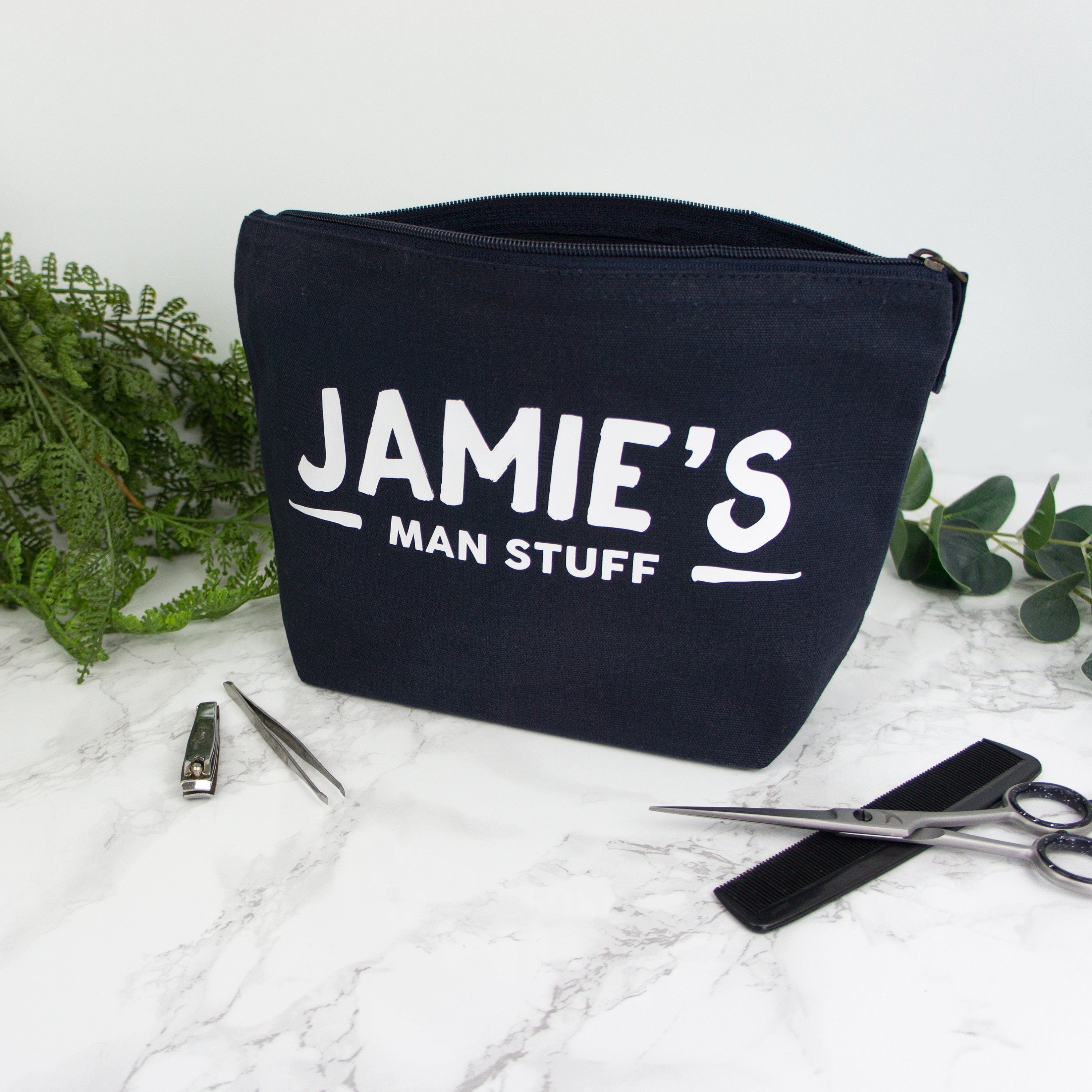 Men's Wash Bag personalised with name man stuff. gifts for men Custom Toiletries case, beard grooming case gifts for daddy gifts christmas