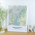 Where we first met framed map print Valentines Day gift