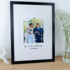 Wedding couples photograph framed print – Custom 1st paper Anniversary Gift