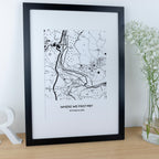 Where we first met map print for Valentine's Day or 1st Paper wedding anniversary
