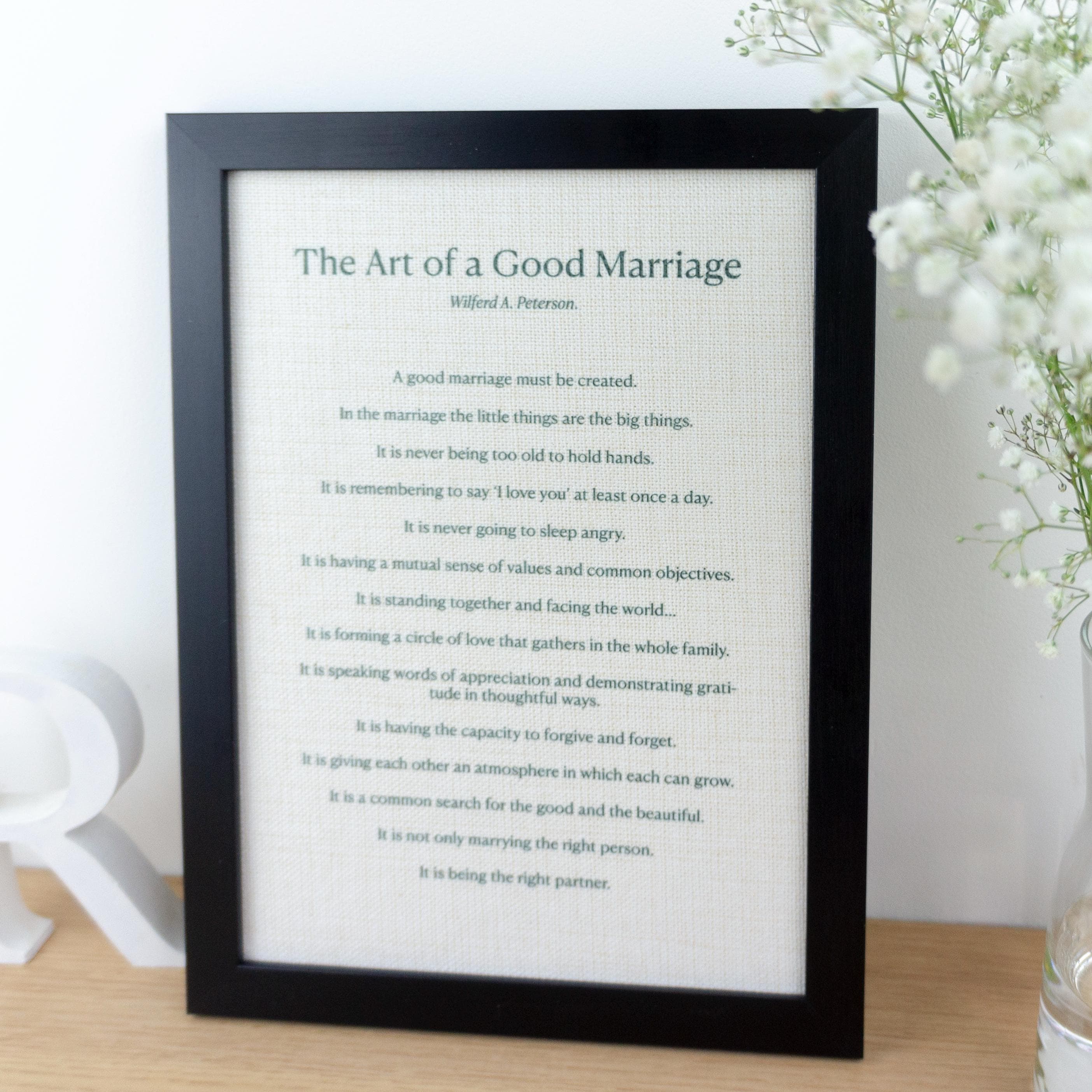 Custom Text Wedding Reading Print on Linen
