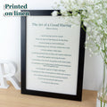 Custom Text Wedding Reading Print on Linen