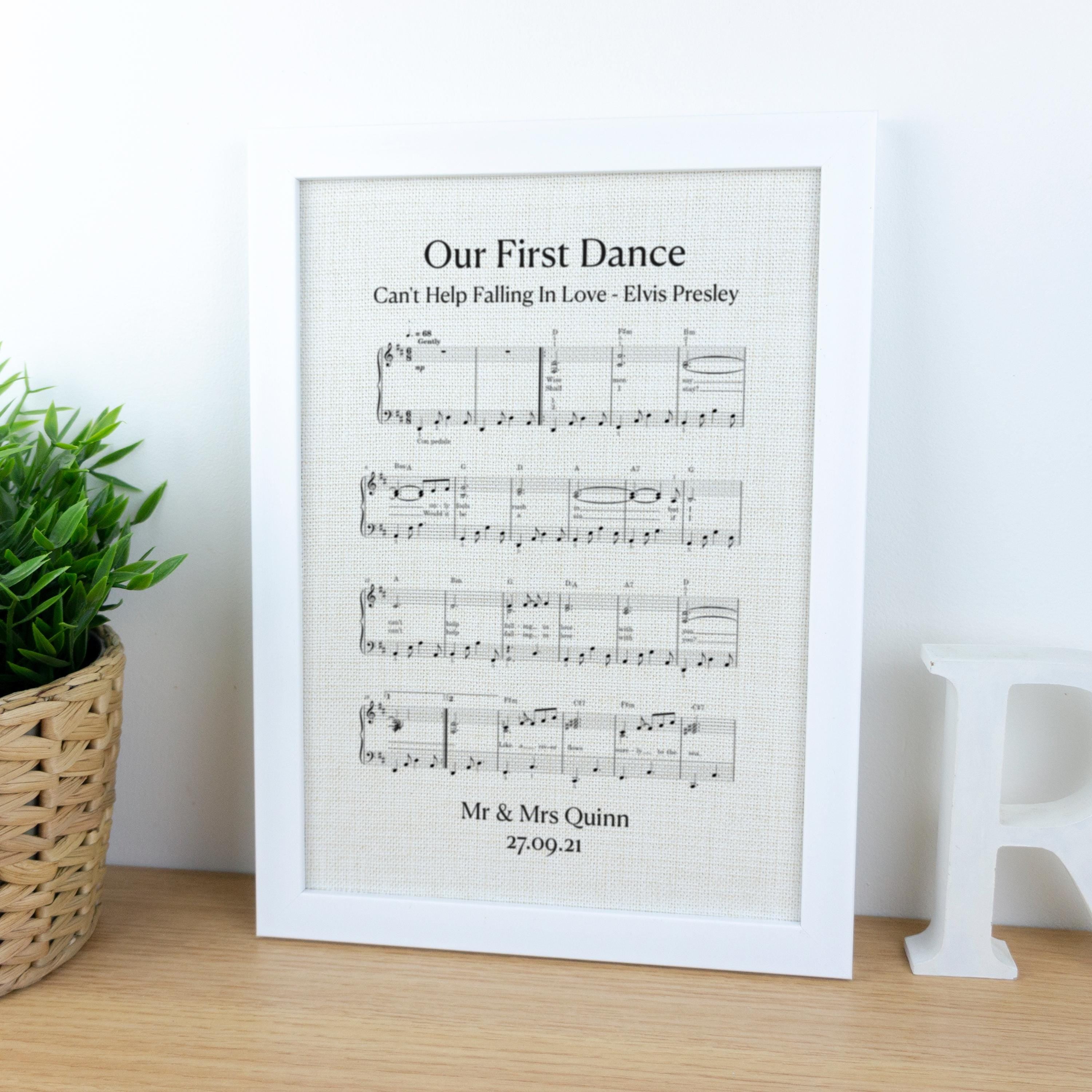 4th wedding anniversary first dance song sheet music print on linen fabric