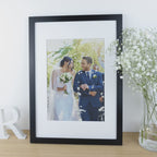 Wedding photograph printed on linen – Custom 12th or 4th Anniversary Gift