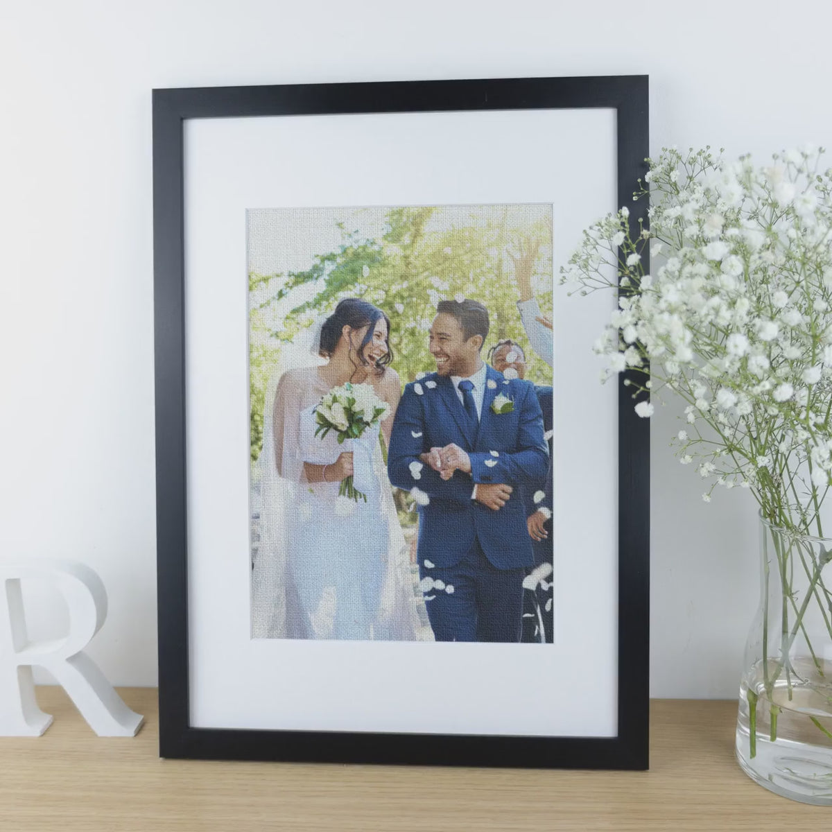 Wedding photograph printed on linen – Custom 12th or 4th Anniversary Gift