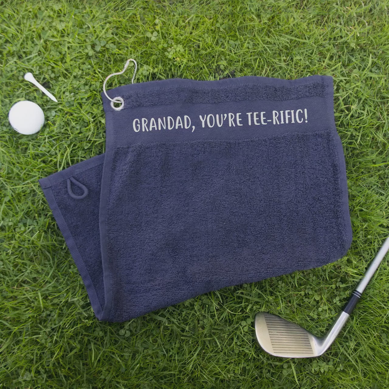 Golf Towel, Cotton with Hook ('Grandad, You're Tee-Rific')