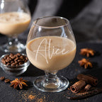 Personalised Cream Liqueur Glass engraved with name, Christmas Gift for Dad, Mum, Grandad